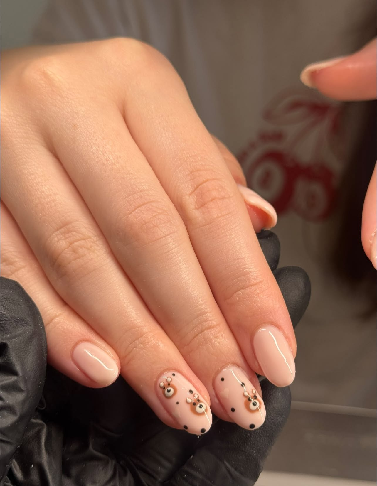 Natural manicure with delicate nail art